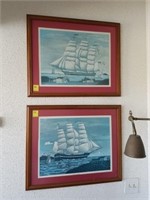 PAIR OF EARLY AMERICAN BOAT PRINTS