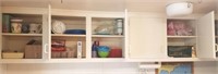 CONTENTS OF UPPER CABINETS, DISHES, PAPER PRODUCTS