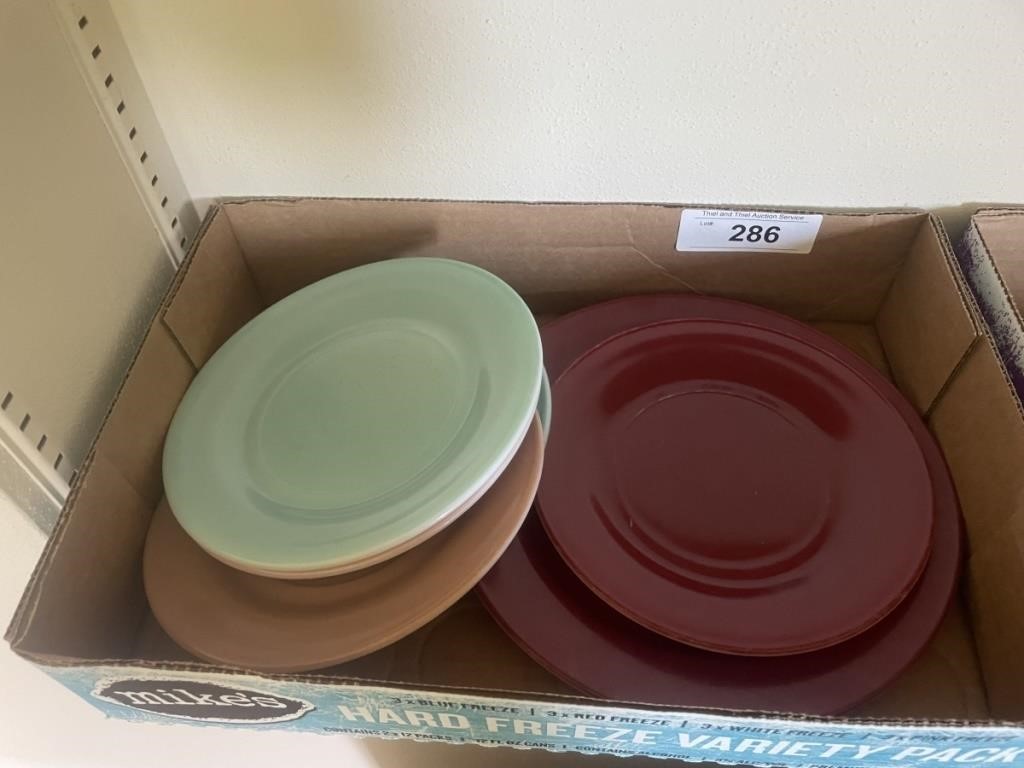 GLASS COLORED PAINTED PLATES