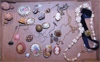 Cameo style & portrait brooches & necklaces -