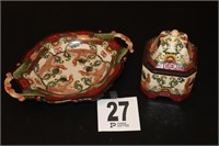 Stoneware Tea Caddy & Platter