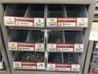 6 DRAWERS OF ASSORTED SELF DRILLING  SCREWS