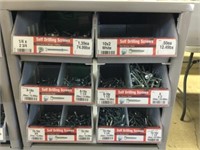 6 DRAWERS OF ASSORTED SELF DRILLING SCREWS