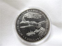 Liberia Pearl Harbor Commemorative $5 Coin