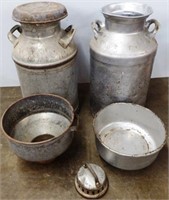 (2) Milk Cans, Strainers & More