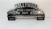 HOLLYWOOD LICENSE PLATE SIGN