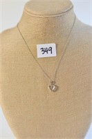 Vintage Necklace w/Heart Pendant, Both marked