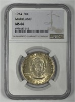 1934 Maryland Commem Silver Half NGC MS66