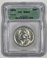 1935 Boone Commem Half ICG MS62