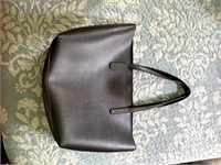 Brown pleather tote