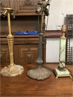 3 vintage lamp bases