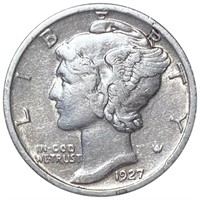 1927 Mercury Silver Dime LIGHTLY CIRCULATED