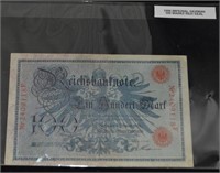 1908 Imperial German 100 Marks Red Seal