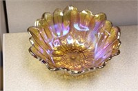 Carnival glass bowl