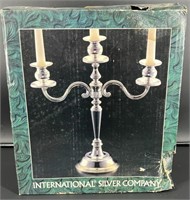 3 Lite Silverplate Candelabrum By International