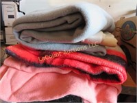 assorted blankets wool pink satin edge