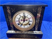 Ant. 1881 Waterbury Slate Mantle Clock (works)