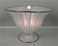 US Glass Crystal/Black Pin Stripe #179 Lg Ftd Bowl