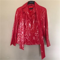 Womens PAMELA MCCOY Vinyl Jacket Rain Coat