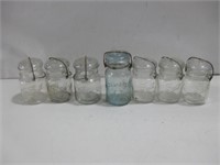 Seven Vtg Mason Jars Tallest 6.5" See Info