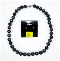 18" 10-11mm black freshwater pearl necklace with