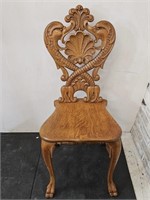 Beautiful Antique Tiger Oak Snake / Dragon Chair