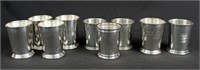 Six Silver Plate and Three Pewter Mint Julep Cups