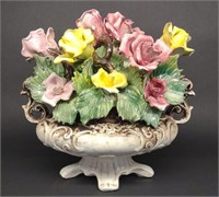 Larged Capodimonte Porcelain Floral Centerpiece