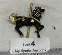 Carousel Horse Vintage Brooch Pin