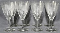 8 Heisey Pied Piper Water Goblets 7"