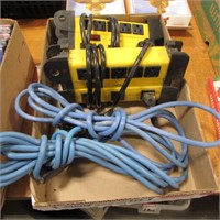 BOX OF POWER BARS & EXT CORDS