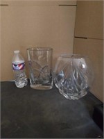 2pc 8In Collectible Crystal Vases Thick and Heavy