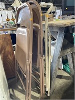 3 folding metal chairs