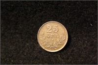 1941 Sweden 25 ore Silver Coin