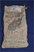 Vintage Red Wing Rice Bird Rice Bag