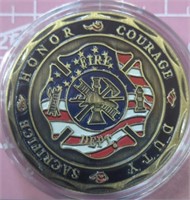 Fire department challenge coin