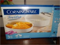 Corning ware 3 pc French white baking set NIB