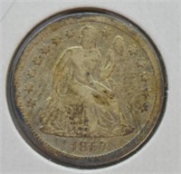 1857 O SEATED DIME  VF