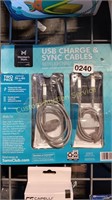 2PK USB CHARGE AND SYNC CABLES FOR IPHONES
