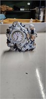 Vintage Linden mantle clock ceramic