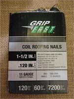 Grip Fast Coil Roofing Nails 1-1/2 Inch, 11