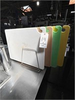 *LOT*(4)POLY COLOR-CODED 24"X18" CUTTING BOARDS W/