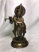 Brass Indian Belly Dancing Flute Player - Solid