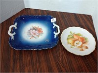 Antique Bavarian Blue Cheese Plate and more