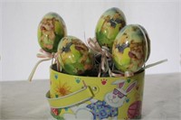 3 Easter Tins w/ Ornaments