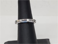 .925 Sterling Silver Clear Stone Band