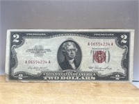 Series 1953 Red Seal $2 Dollar Bill United States