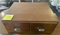 Wooden 2 Drawer Filing Box, 19x16x8in