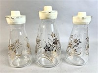 VINTAGE GOLD CLEAR PYREX JUICE/WATER CARAFES