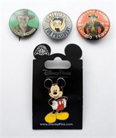 (2) HOPALONG CASSIDY PINS (2) BETTY BOOP